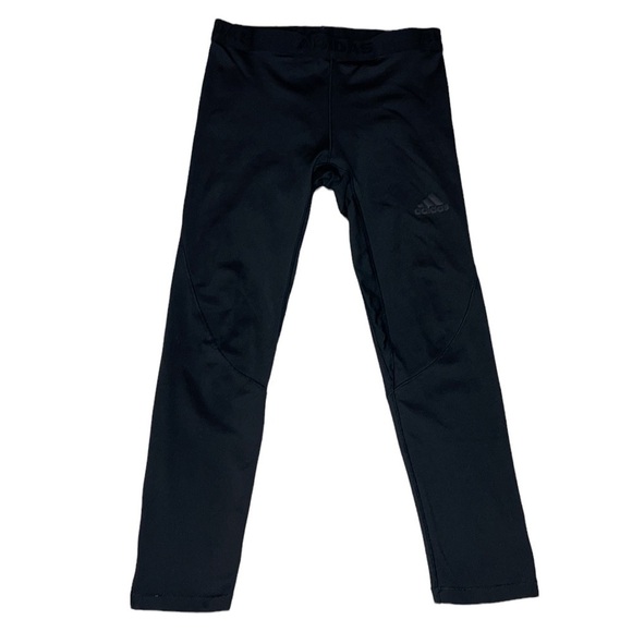 Adidas Girls Active Black Leggings Size M 10/12 - Picture 1 of 9